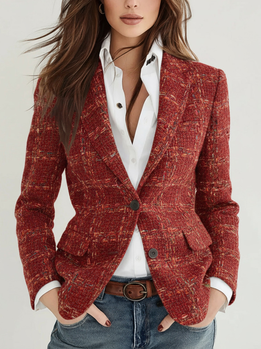 Fiona | Retro Plaid Blazer