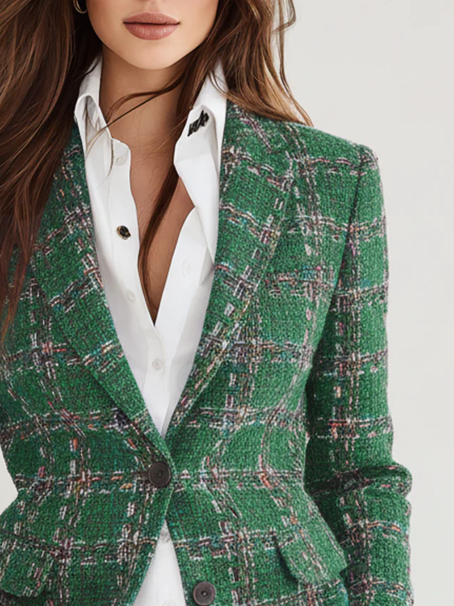 Fiona | Retro Plaid Blazer