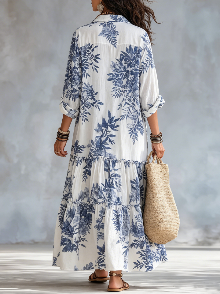 Dahlia | Bohemian Floral Button-Down Tiered Maxi Dress