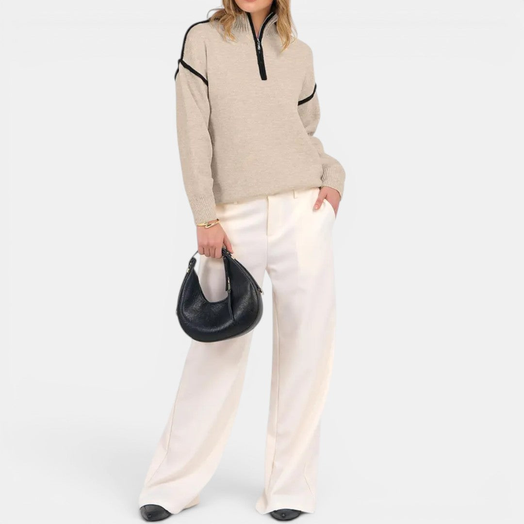Zibby | Quarter Zip Pullover Sweater