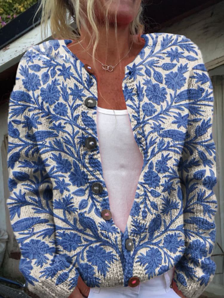 Jacqueline | Knitted Vest with Floral Pattern