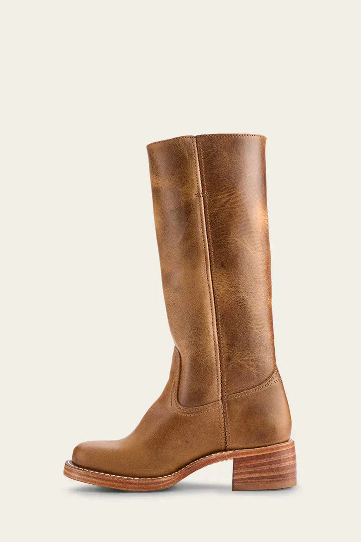 Xandra | Women's Knee-High Boots with Side Zipper and Block Heel