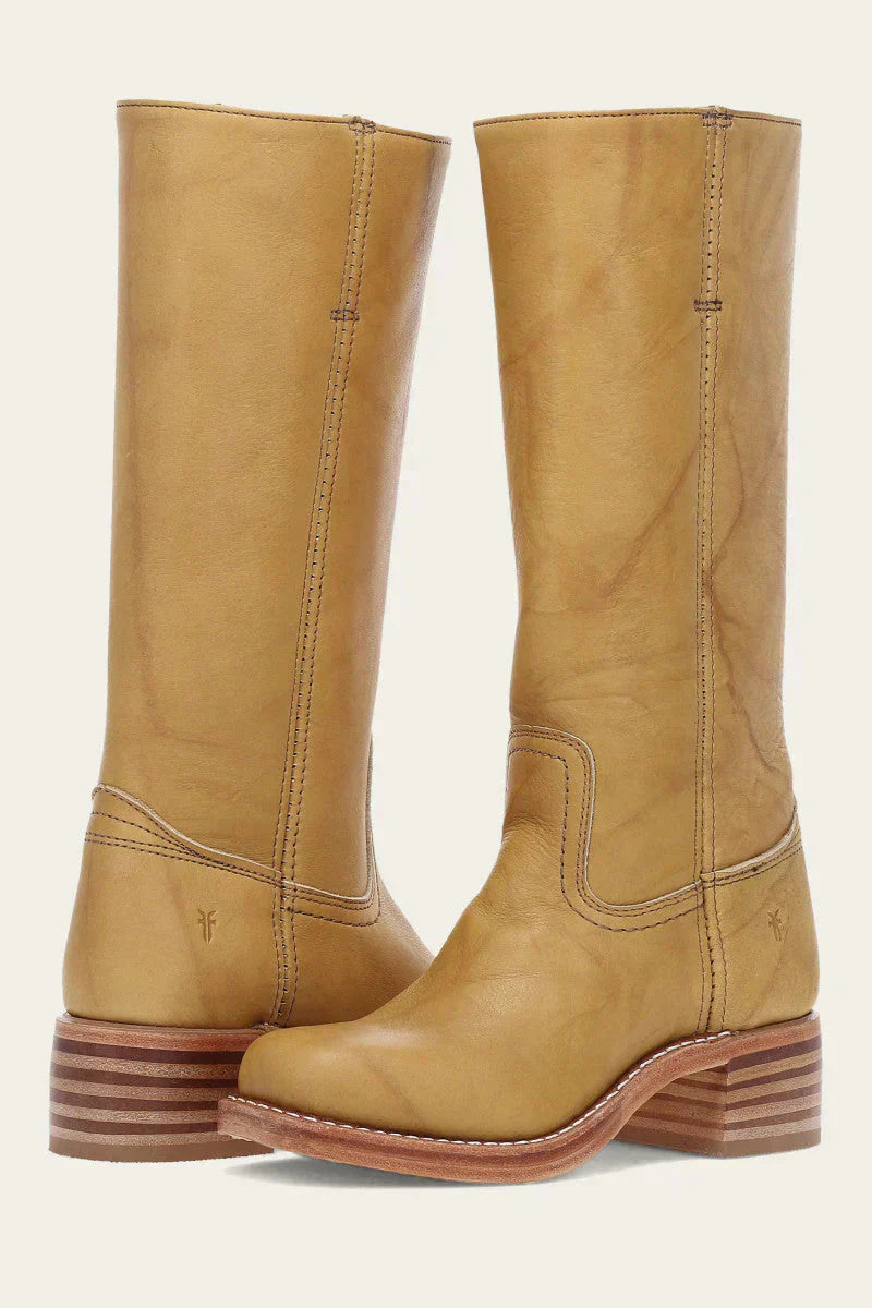 Xandra | Women's Knee-High Boots with Side Zipper and Block Heel