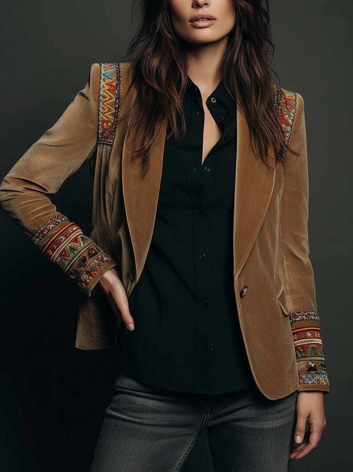 Giselle | Embroidered Bohemian-Style Blazer