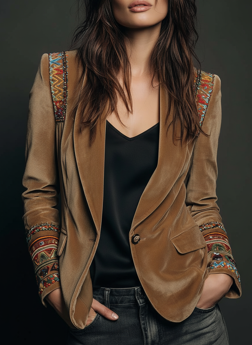 Giselle | Embroidered Bohemian-Style Blazer