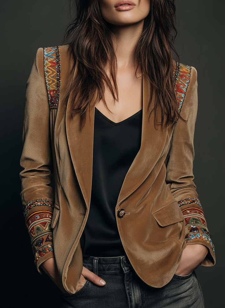 Giselle | Embroidered Bohemian-Style Blazer