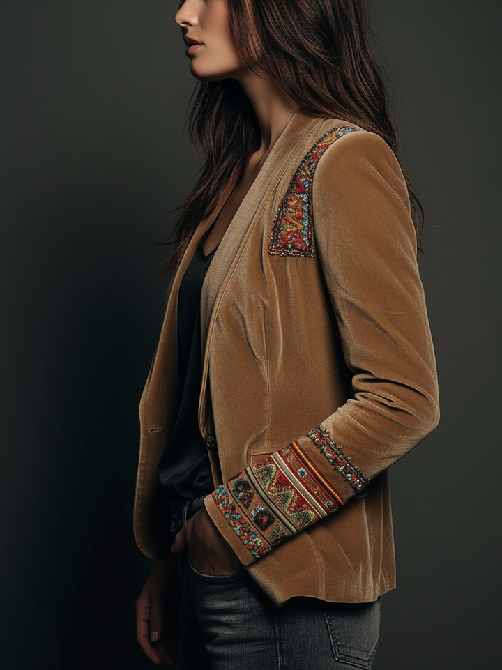 Giselle | Embroidered Bohemian-Style Blazer