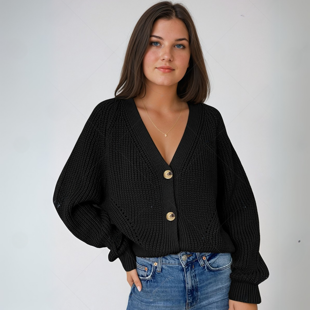 Winnifred | Women's Knit V-Neck Long Sleeve Cardigan
