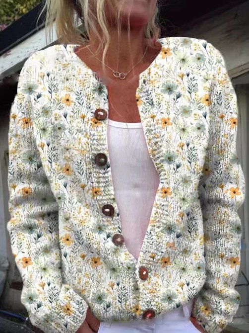 Jacqueline | Knitted Vest with Floral Pattern