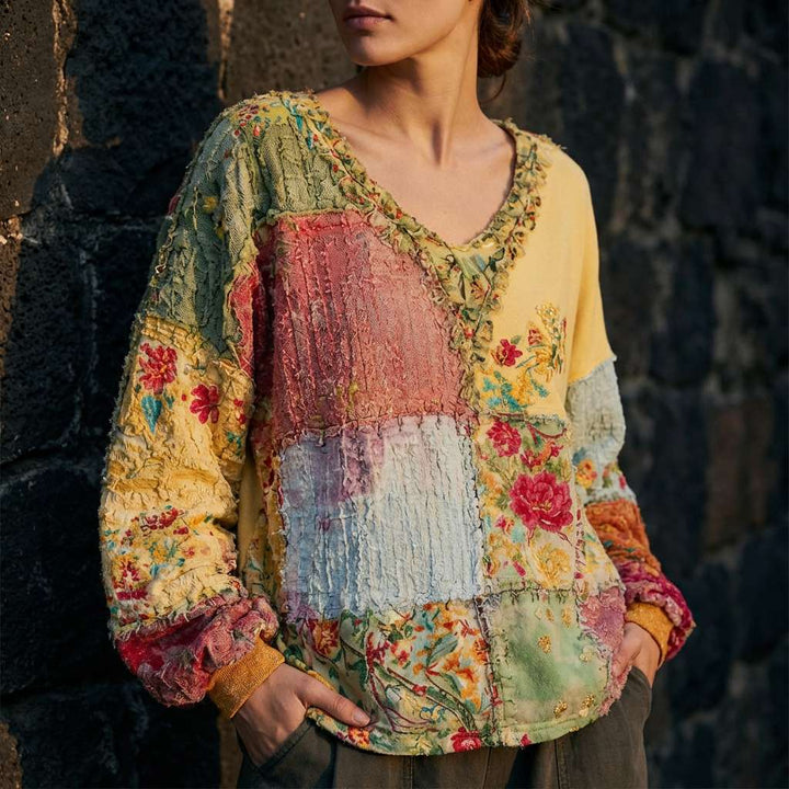 Maya | Colorful Patchwork Meadowloom Top