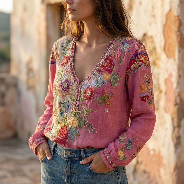 Maya | Colorful Patchwork Meadowloom Top