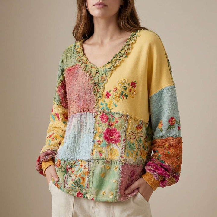 Maya | Colorful Patchwork Meadowloom Top